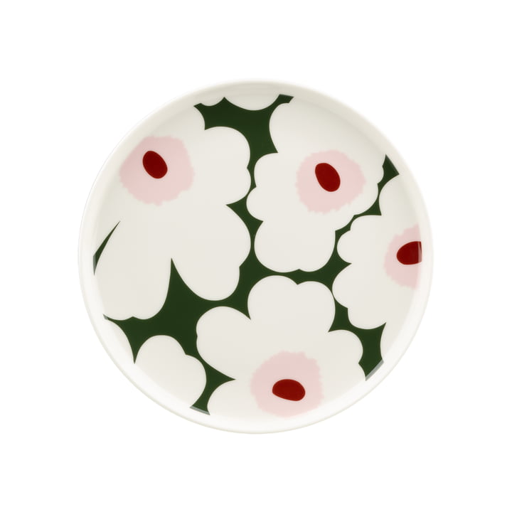 Marimekko - Oiva Unikko Teller Ø 20 cm, grün / weiß 