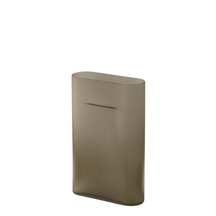 Muuto - Ridge Vase H 35 cm, Glas, taupe