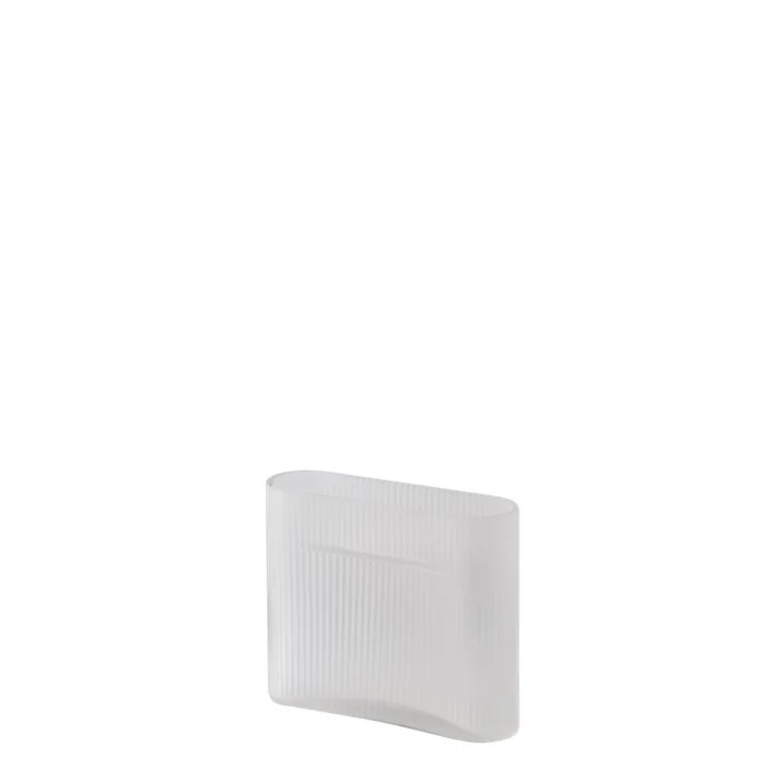 Muuto - Ridge Vase, H 16,5 cm, Glas, weiß
