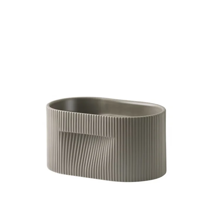 Muuto - Ridge Blumentopf, H 13 cm, taupe