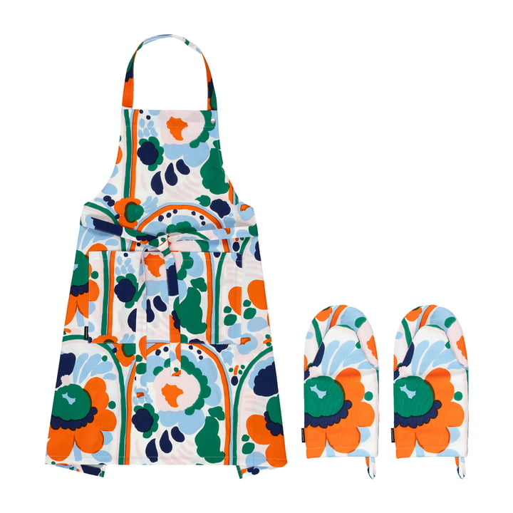 Marimekko - Pieni Karuselli Küchenset, Küchenschürze & Ofenhandschuhe, mehrfarbig (3-tlg) 