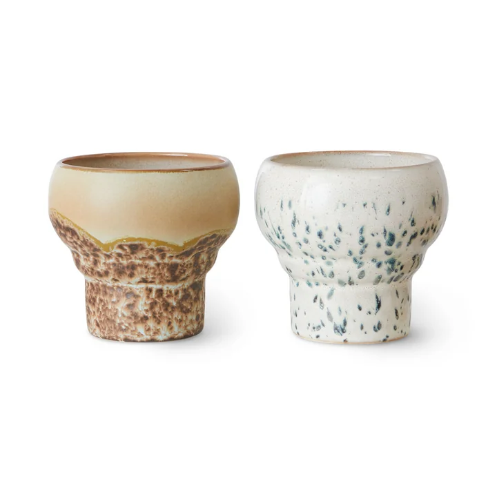 HKliving - 70's Lungobecher, 240 ml, coral (2er-Set)