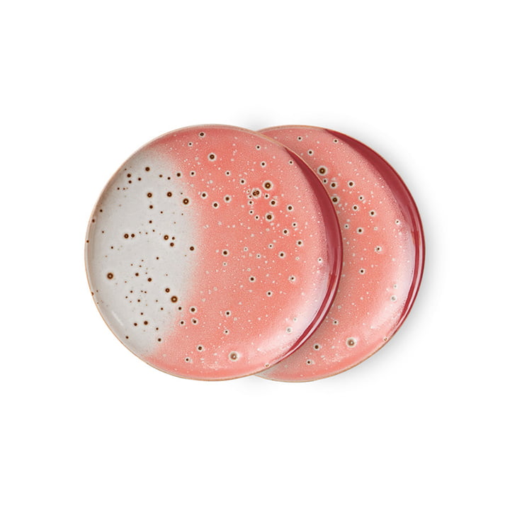 HKliving - 70's Teller Ø 17,5 cm, lychee (2er-Set)