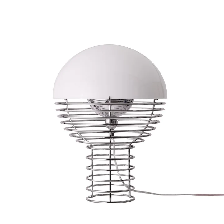 Verpan - Wire Tischleuchte Ø 30 cm, chrom / weiß