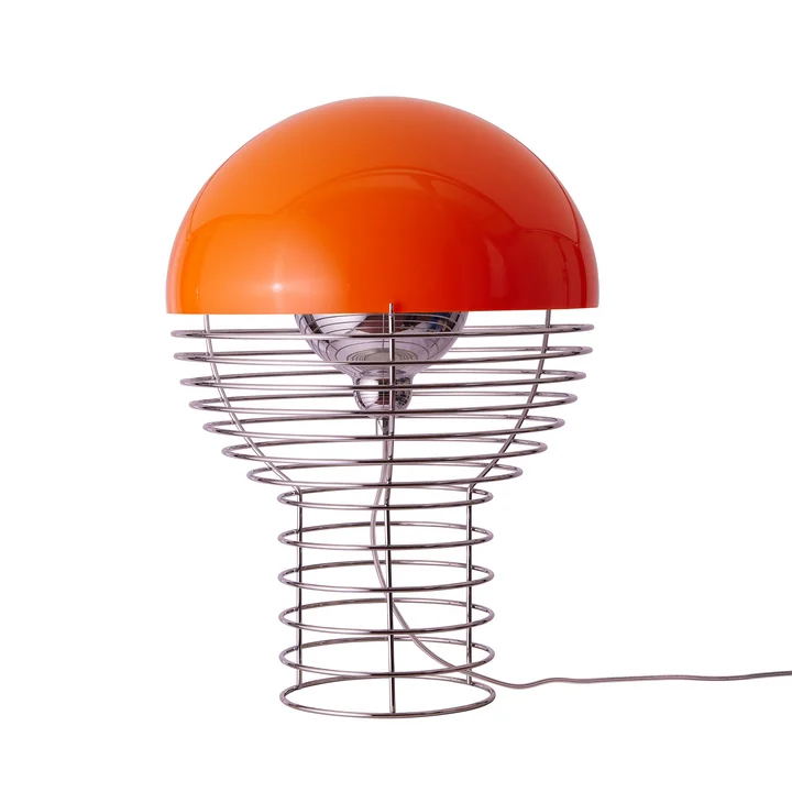Verpan - Wire Tischleuchte Ø 40 cm, chrom / orange