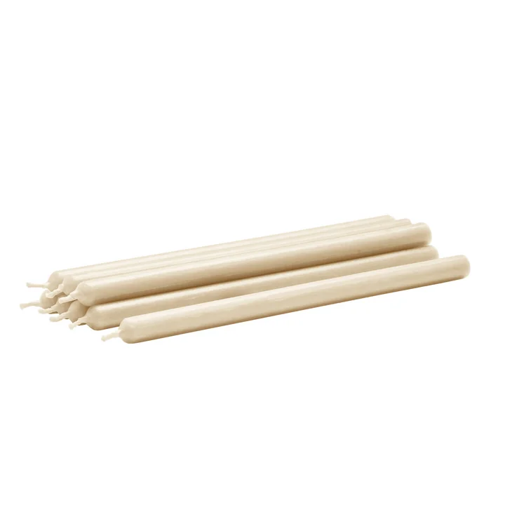 Paraffin-Kerzen, creme (8er-Set) von Stoff Nagel 