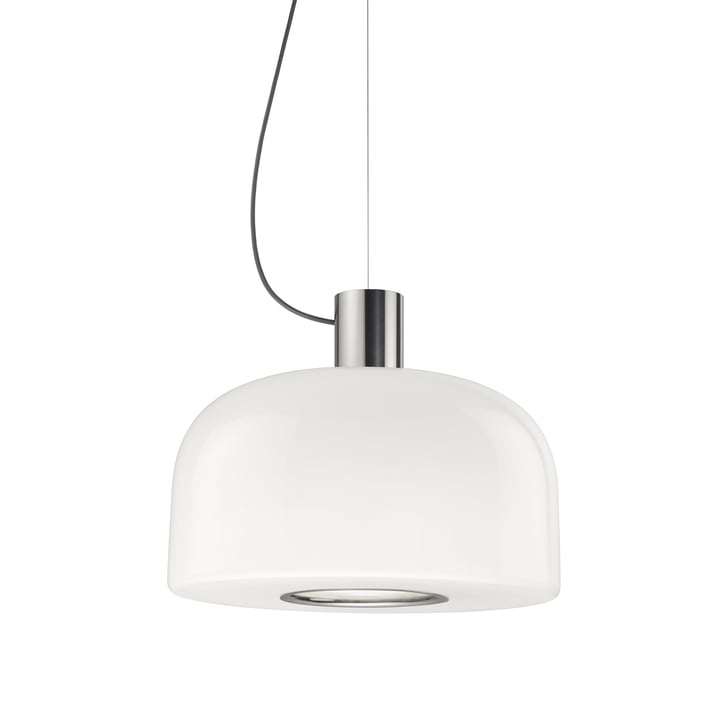 Flos - Bellhop Glass Pendelleuchte, bright aluminium