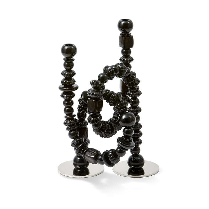 Pols Potten - Beads Kerzenhalter, schwarz