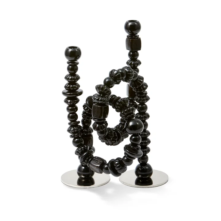 POLSPOTTEN - Beads Kerzenhalter, schwarz