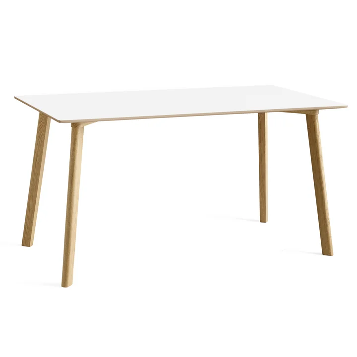 HAY - Copenhague CPH Deux 210 2.0 Esstisch, 140 x 75 cm, Eiche matt lackiert / pearl white