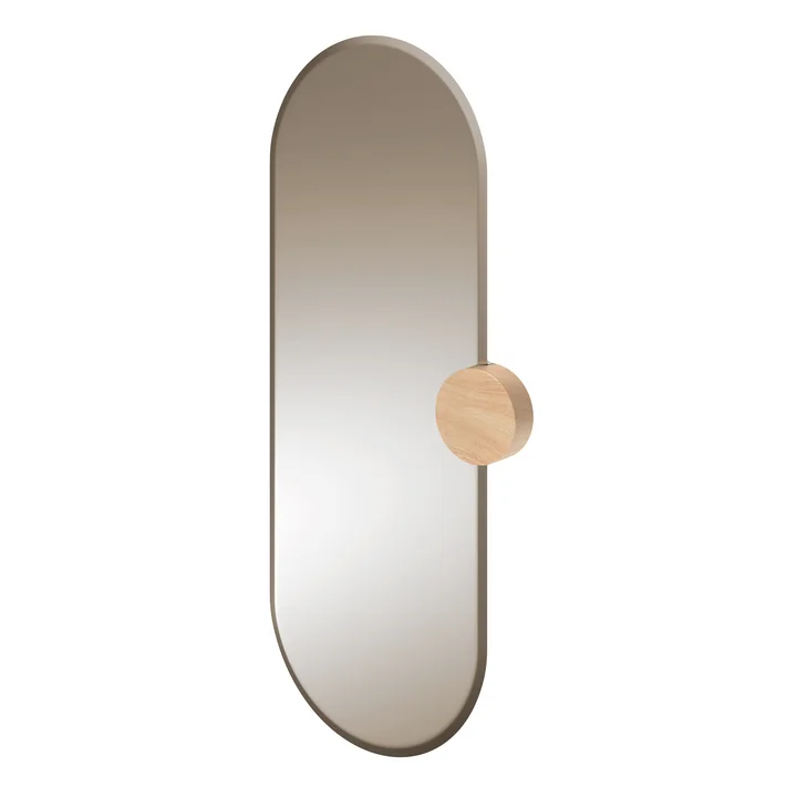 Hartô - Sonia Wandspiegel, H 80 cm, Rauchglas / Eiche natur