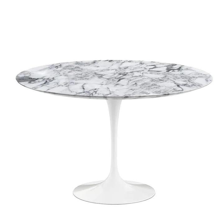 Knoll - Saarinen Tulip Bistrotisch Ø 120 cm, weiß / Mamor Arabescato