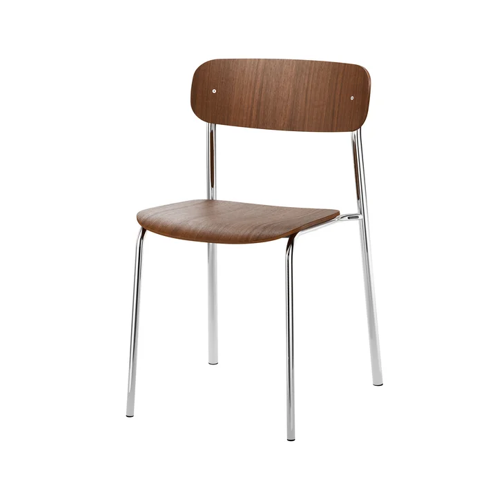 Thonet S 243 Stuhl Chrom Nussbaum Klar Lackiert