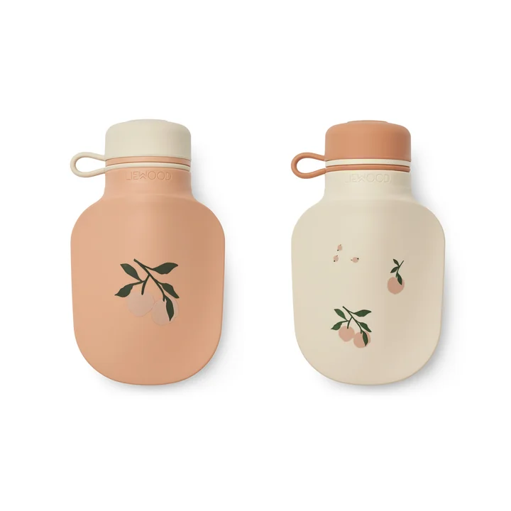 LIEWOOD - Lizzie Smoothieflasche inkl. Löffel, Seashell, peach (2er-Set)
