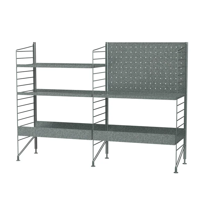 String - System Outdoor Standregal 116 x 85 x 60 cm, silber / galvanisiert