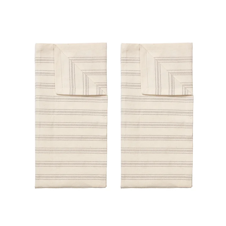 Broste Copenhagen - Karl Geschirrtuch 50 x 70 cm, fungi grau / natur (2er-Set)