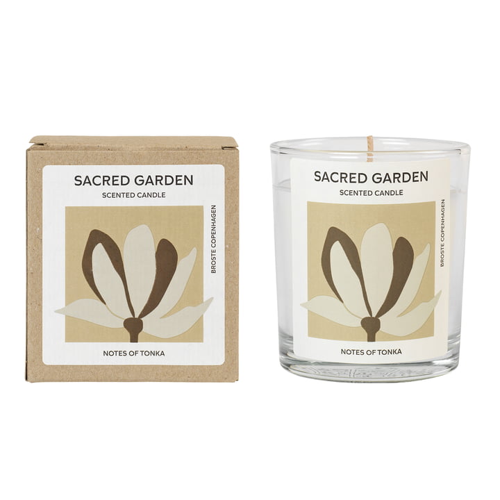 Broste Copenhagen - Sacred Garden Duftkerze, Ø 7,4 x H 8,3 cm, weiß