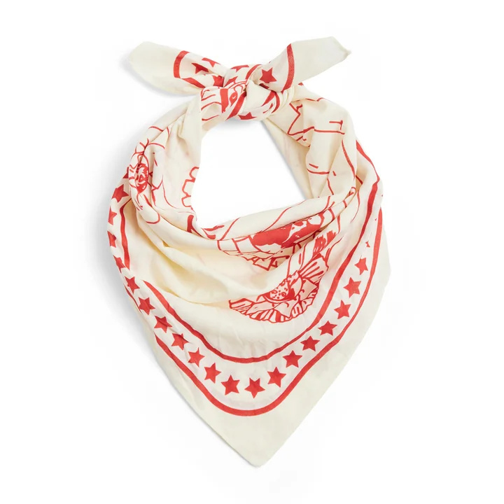 HAY - Dogs Hundetuch, recycelt, 55 x 55 cm, off-white / rot