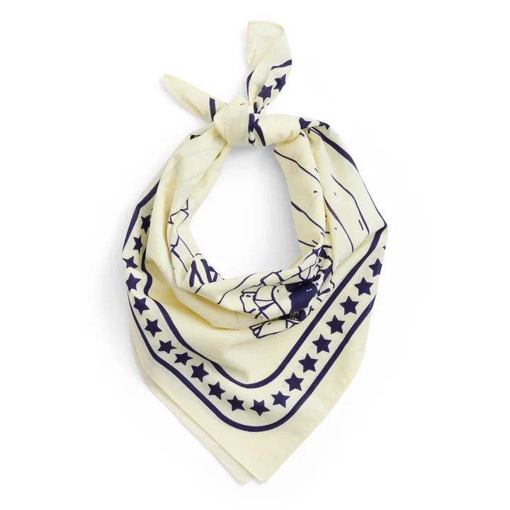 HAY - Dogs Hundetuch, recycelt, 55 x 55 cm, off-white / blau