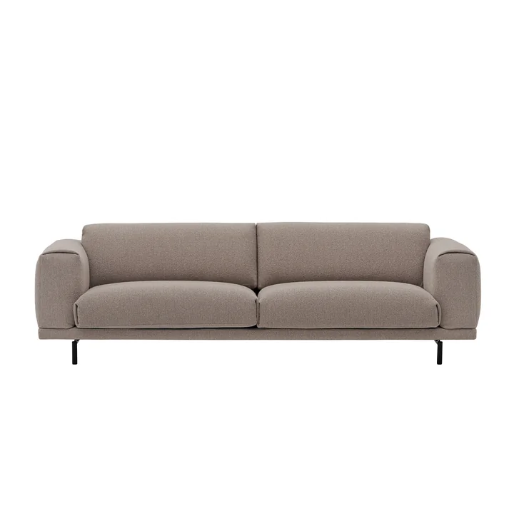 Rest Sofa 3-Sitzer, schwarz / braun (Stoff Maharam Hearth 6) von Muuto