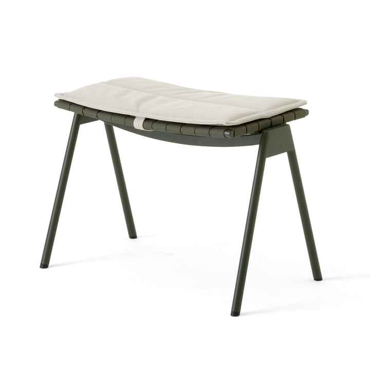 &Tradition - Ville AV46 Outdoor Fußhocker mit Sitzkissen, beige
