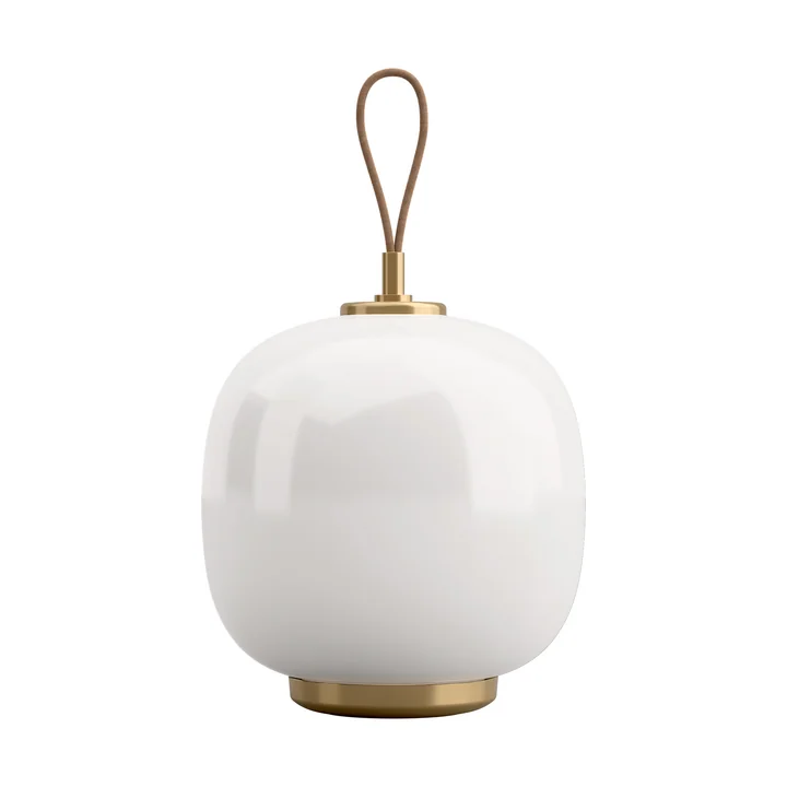 Louis Poulsen - VL45 Radiohus Portable LED Tischleuchte, messing / glossy opal white