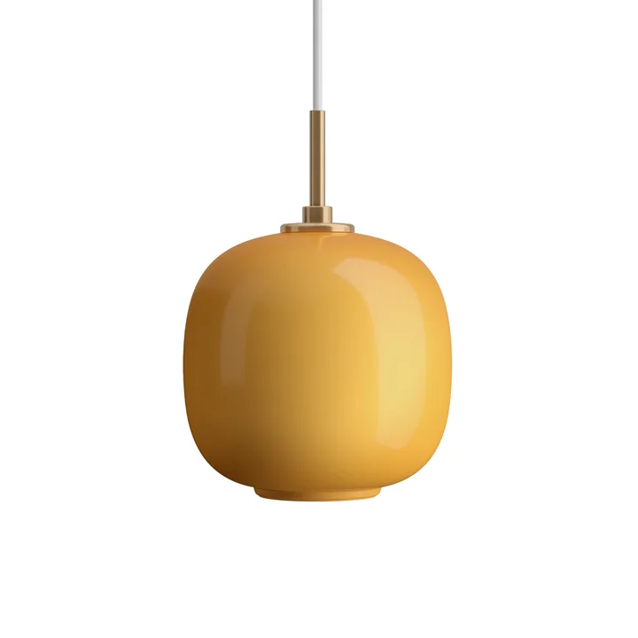 Louis Poulsen - VL45 Radiohus Pendelleuchte, Ø 17,5 cm, messing / glossy amber