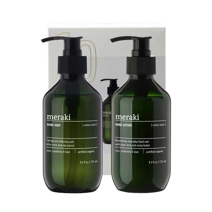 Meraki - Geschenk-Box Simple Hand Care, Cotton Haze Handseife & Handlotion, 275 ml (2er-Set) (10th Anniversary Edition)