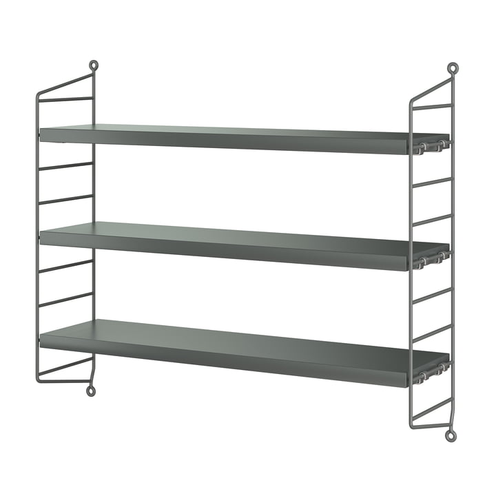 String - Pocket Wandregal, verkehrsgrau RAL 7043