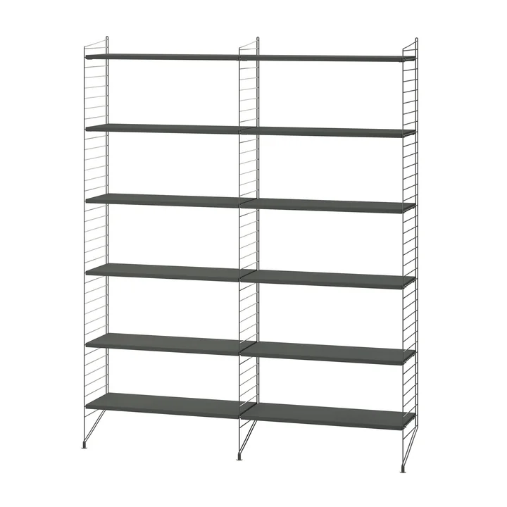 String - Regal 120x200cm, dunkelgrau / dunkelgrau