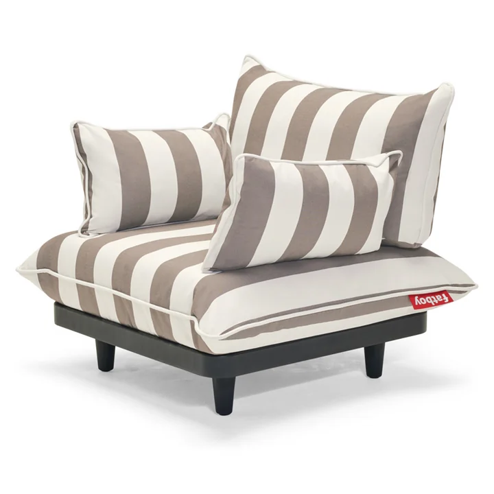 Fatboy - Paletti Outdoor Lounge Chair, weiß / kakao gestreift