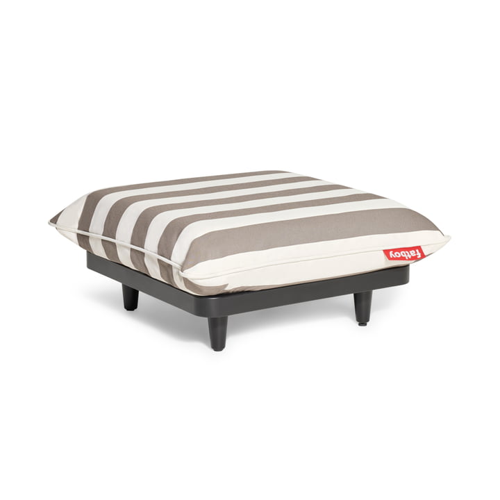 Fatboy - Paletti Outdoor-Sofa, Hocker, weiß / kakao gestreift
