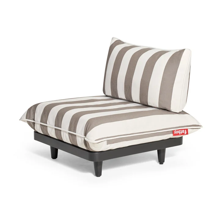 Fatboy - Paletti Outdoor-Sofa, Mittelmodul, weiß / kakao gestreift
