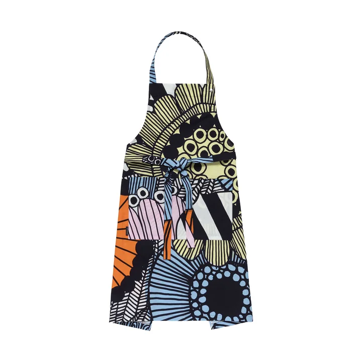 Siirtolapuutarha Gartenschürze, weiß / hellgelb / orange / hellblau (Frühling/Sommer 2025) von Marimekko