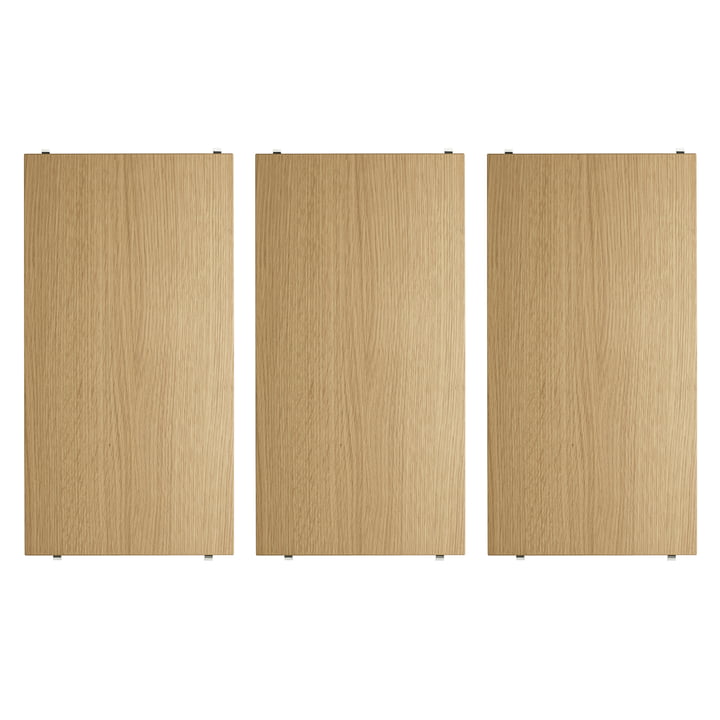 String - Regalboden 58 x 30 cm (3er-Pack), Eiche