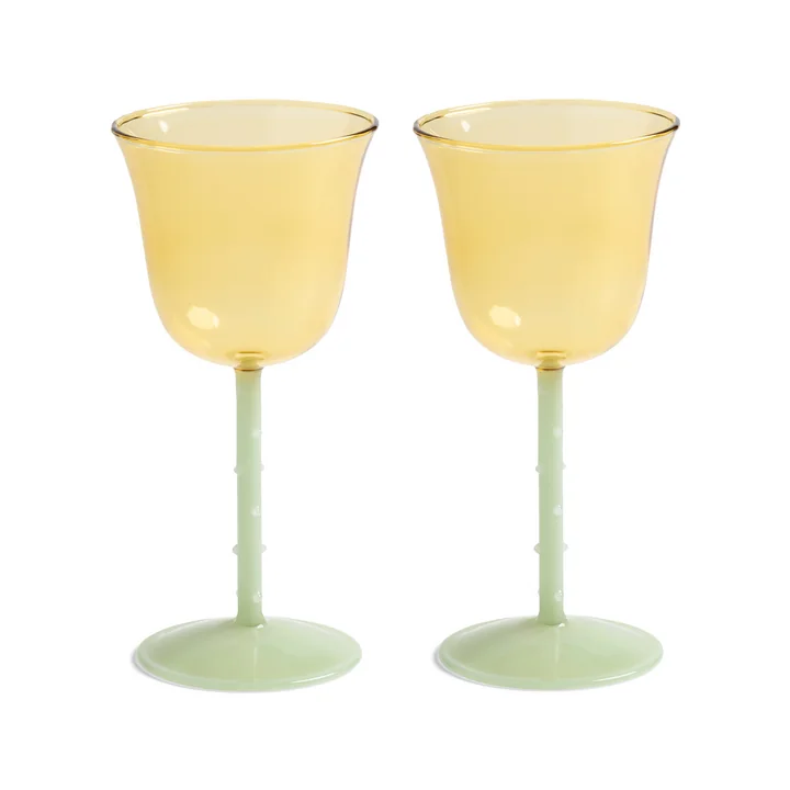 &klevering - Dot Weinglas 180 ml, gelb (2er-Set)