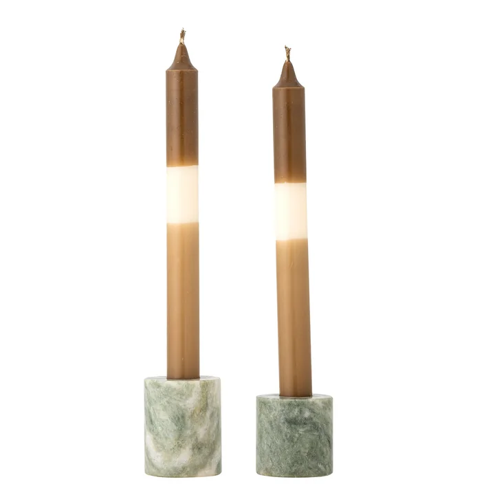 Bloomingville - Kokoro Kerzenständer, Marmor grün (2er-Set)