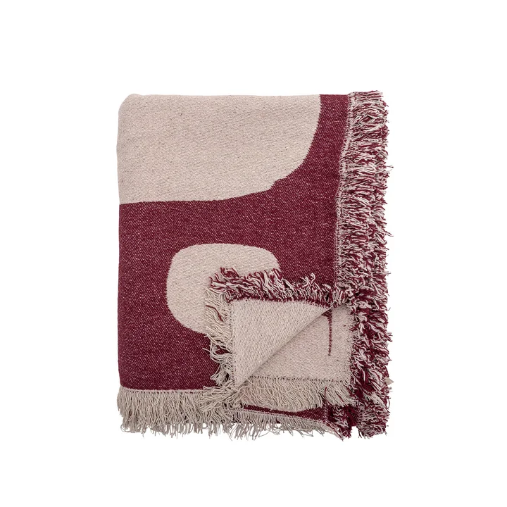 Bloomingville - Olica Decke, 130 x 160 cm, rot