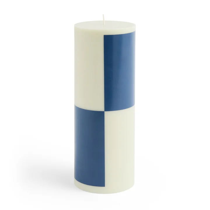 HAY - Column Kerze, L, milky green / dark blue