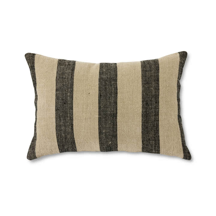 Hkliving - Bayside Leinen-Kissen, 60 x 40 cm, braun / beige