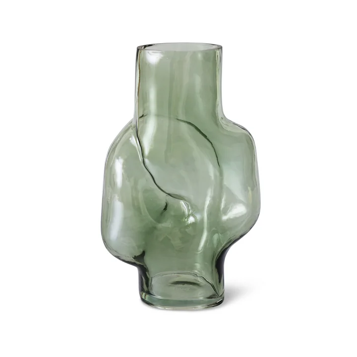 HKliving - Gleam Glas-Vase high, olive