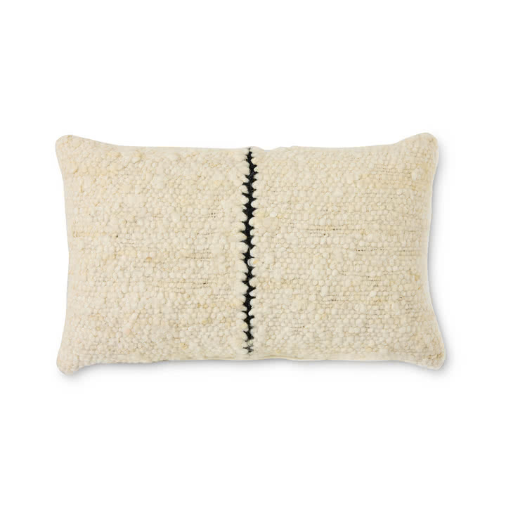 HKliving - Natural Wollkissen, 50 x 30 cm, striped