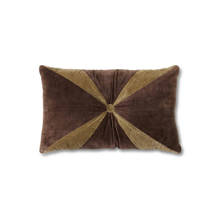 HKliving - Samt-Kissen, 50 x 30 cm, braun