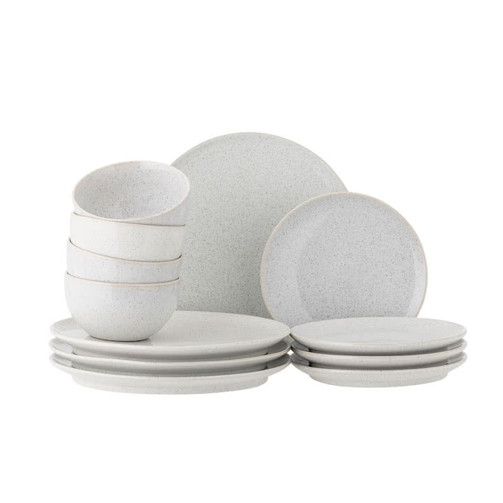 Bloomingville - Addison Geschirr Dinner-Set, weiß (12-tlg.)