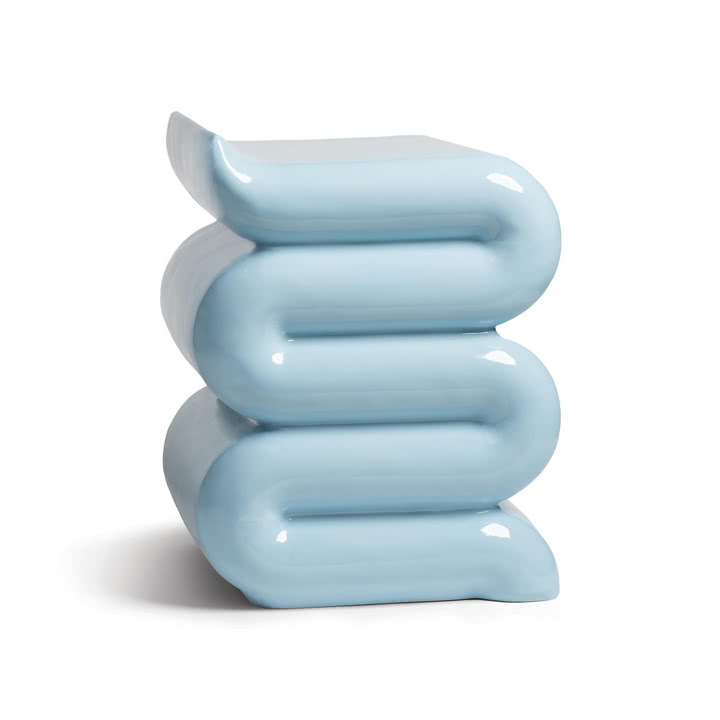&klevering - Pillar Whip Beistelltisch, H 46 cm, pastellblau