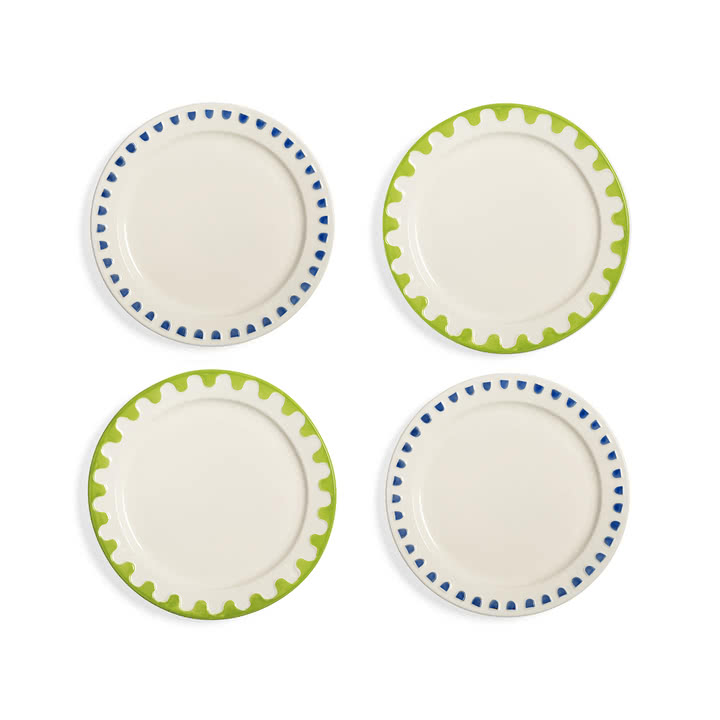 &klevering - Folk Teller, Ø 22,5 cm, mehrfarbig (4er-Set)