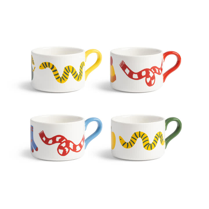 &klevering - Haines Tasse, 0,2 L, mehrfarbig (4er-Set)