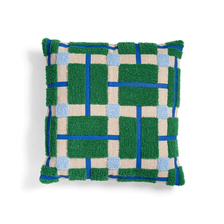 &klevering - Plano Kissen 40 x 40 cm, blau / grün