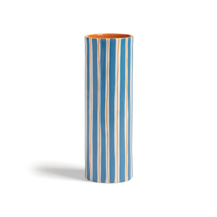 &klevering - Ray Vase 23,5 x Ø 8 cm, blau