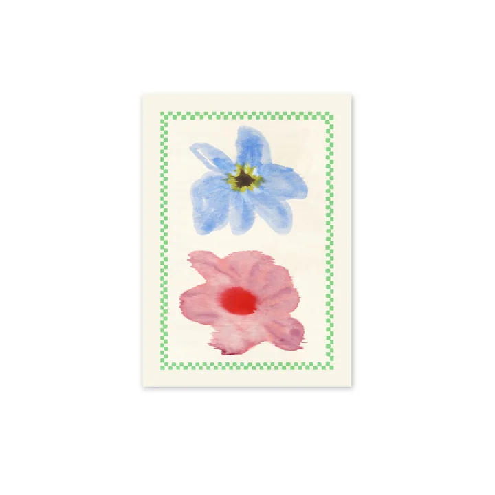 Paper Collective - Flower with Checks 01, 30 x 40 cm